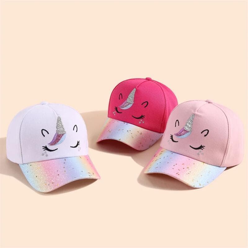 Boné de Beisebol Fofo de Desenho Animado para Meninas, Bonés Snapback Casuais de Hip Hop, Boné de Unicórnio para Esporte
