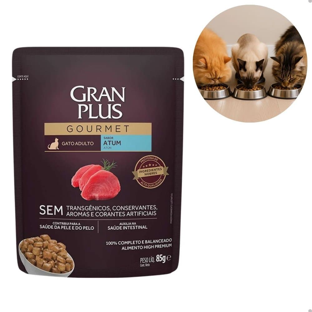 Ração Úmida GranPlus Sachê Atum para Gatos Adultos