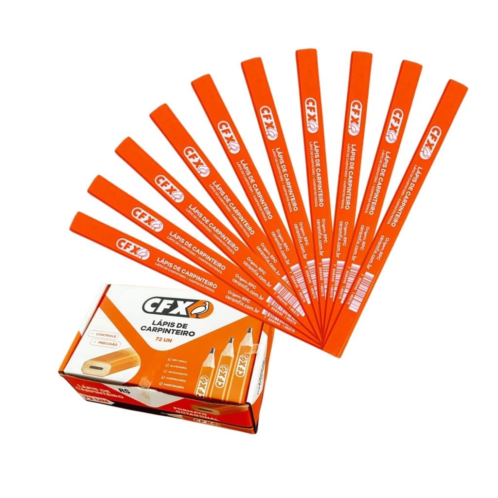 Kit 10 Lápis de Carpinteiro Marceneiro Pedreiro Ceramfix