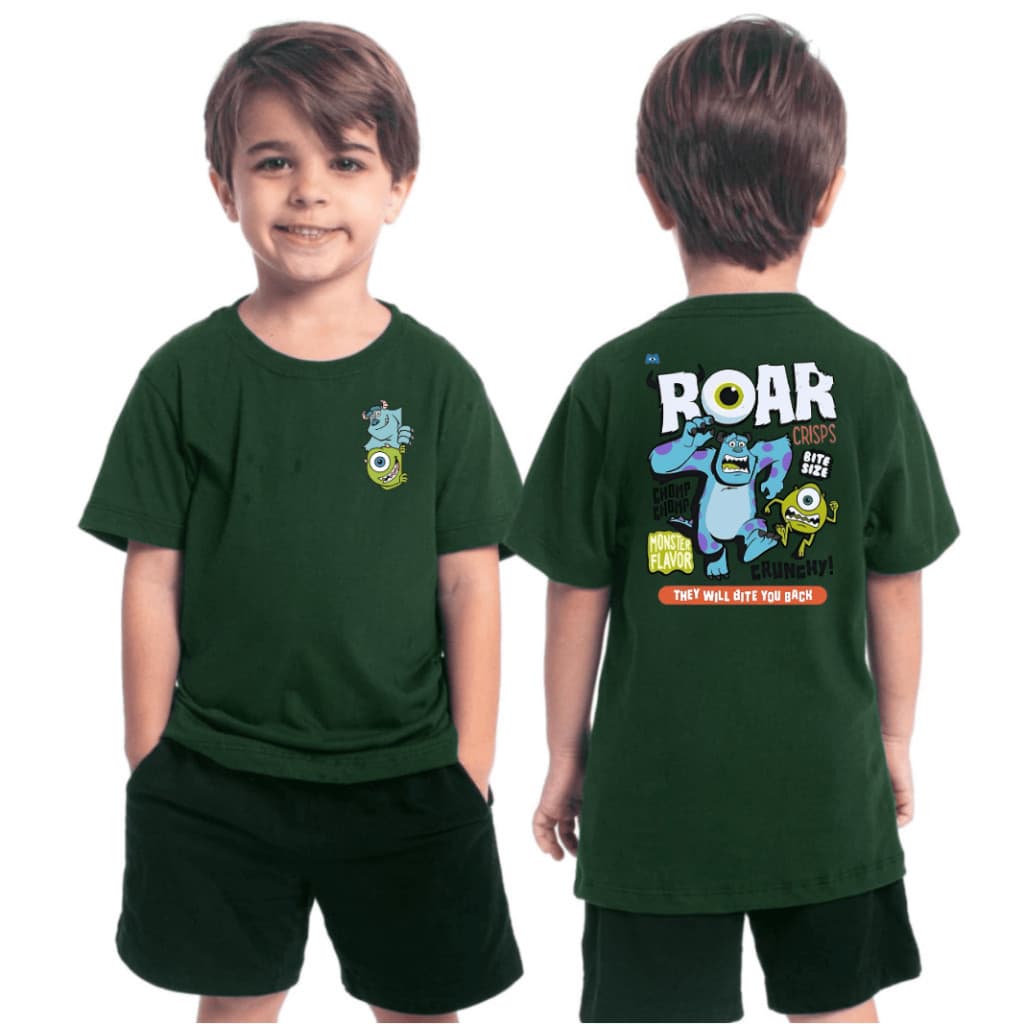 Camiseta Infantil Juvenil StreetWear -  Camisa Monstros S.A estampa Personalizada Estilosa para Crianças -Tshirt Algodão