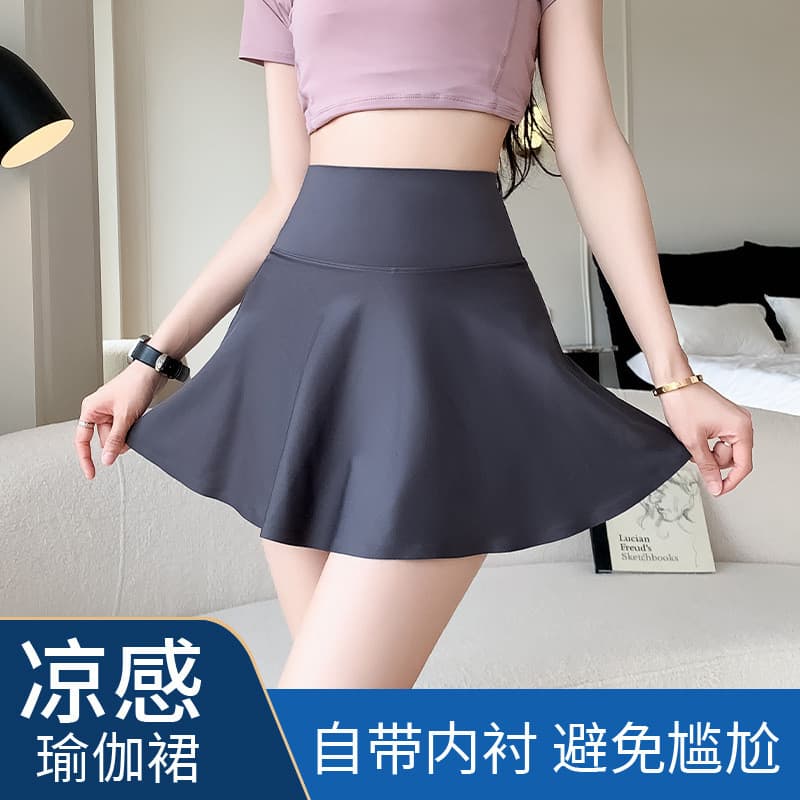 Culottes de tubarão verão estilo fino roupa externa feminina Anti-reflexo saia curta de segurança abdômen estreitamento
