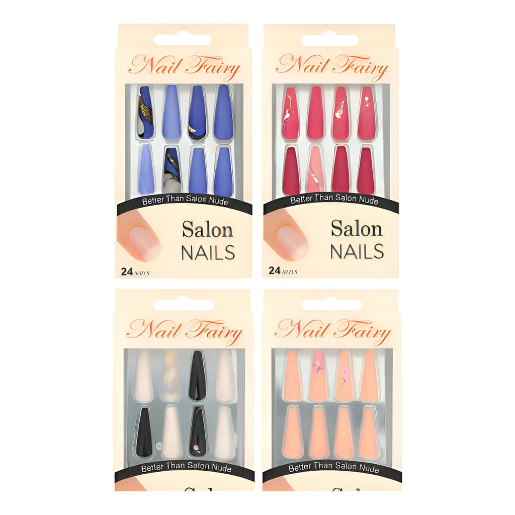 Kit Pacotes Unhas Postiças Nisteco Cores Variadas Dia a Dia