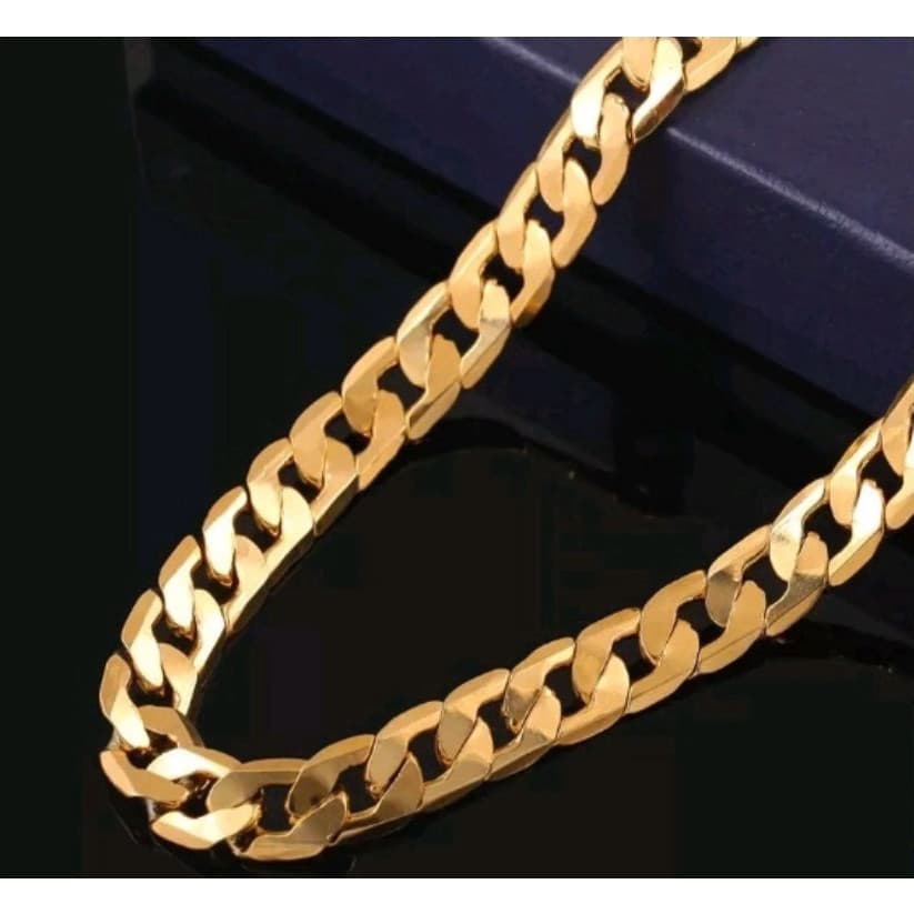 Colar Corrente Masculina Grossa Banhada A Ouro