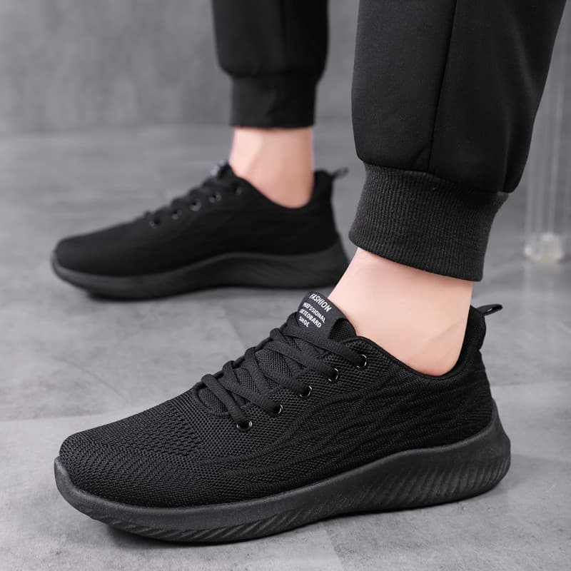 Sapatos masculinos pretos estilo verão respirável 2026 novo estilo sapatos esportivos masculinos casuais coco sapatos ma