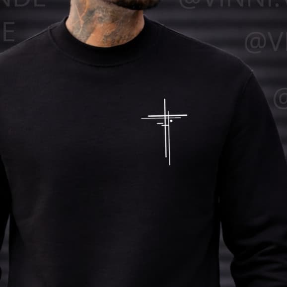 Moletom Masculino Preto Cruz Minimalista Streetwear Algodão Conforto Premium Top
