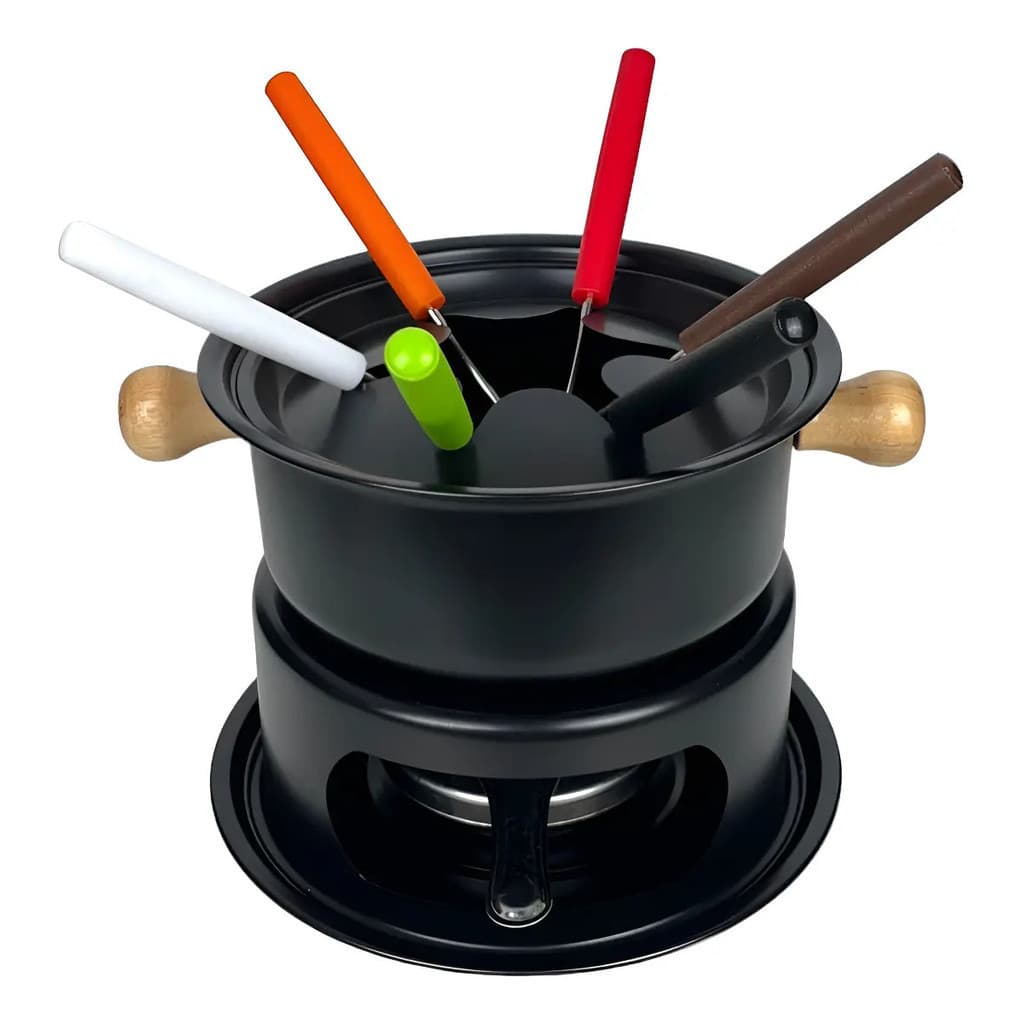 Aparelho De Fondue 11 Peças Conjunto Completo Chocolate Queijo Fondue Doce ou Salgado Profissional