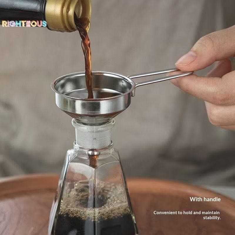 Funil De Aço Inoxidável Direito Com Alça Metal Pequeno Para Encher Garrafas De Licor Fácil De Limpar E À Prova De Ferrug