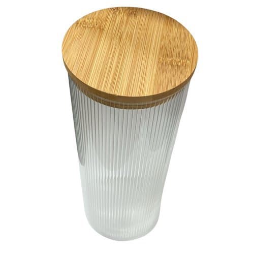 Pote Vidro Borossilicato Hermetico Tampa Bambu Capacidade 18 Litros Conservacao Alimentos