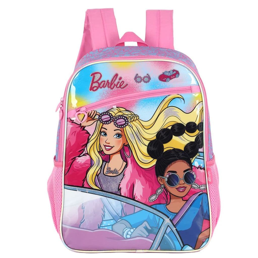 Mochila Costas Infantil Escolar Menina Barbie Carro Luxcel