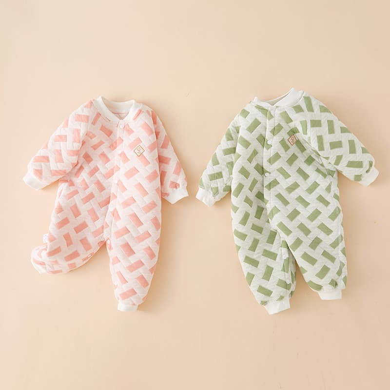 Roupas de bebê recém-nascido puro algodão acolchoado macacão novo estilo das mulheres dos homens bebê outono inverno rou