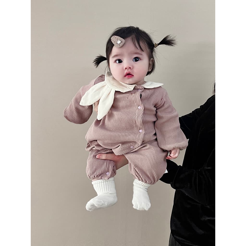 Macacão de princesa quente de lã para bebê, peça única, macacão de passeio de inverno