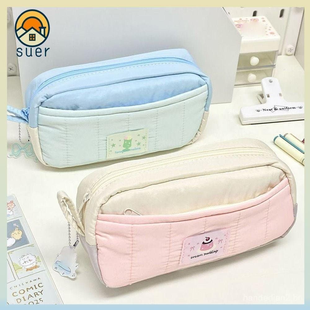 Lápis SUEBR , Bolsa De 2 Camadas Com Bloco De Cores , Organizador De Papelaria Zíper De Grande Capacidade