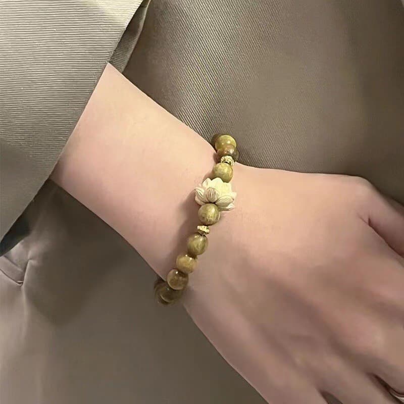 Original verde sândalo pulseira estilo feminino Mori estudante dedo-embrulhado macio jogar contas de buda sândalo High-E