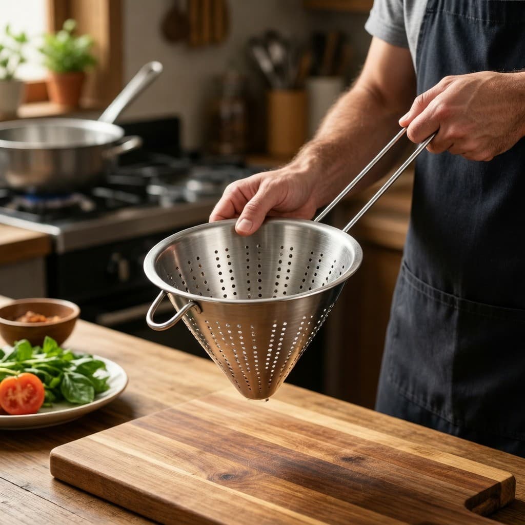 Chinoy Peneira Fina 22cm Aço Inox - Utensílio de Cozinha Profissional e Doméstico