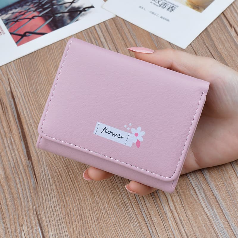 ManYiDi Senhoras Carteira Curta Carteira Feminina Estudante Estilo Fino Moda Simples Grande Capacidade Dobrável Carteira