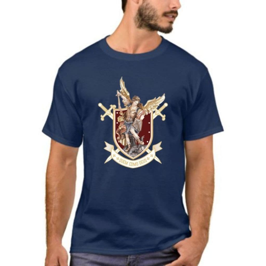 Camiseta Casual Cristã São Miguel Arcanjo 100% Algodão Premium Lançamento 2025 Envio Imediato