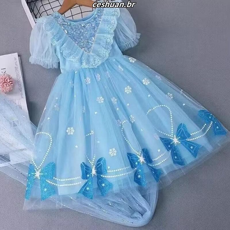 Vestido Tutu Para Meninas Elsa Congelado Princesa Cosplay Festa Vestido De Bebê Menina Vestidos Kids Dresses