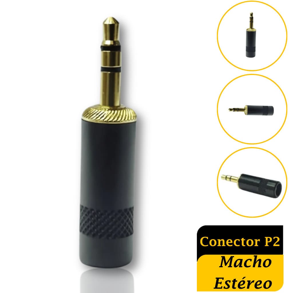 Conector P2 Macho Estéreo CS803 BK – Alta Qualidade e Performance em Áudio!