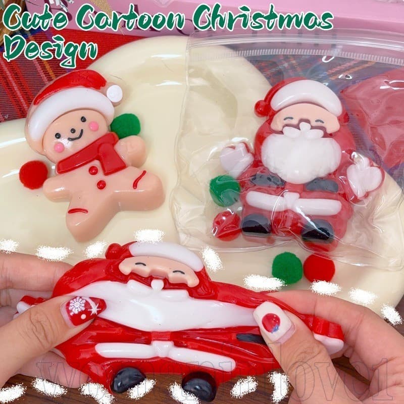 [Feliz Natal] Brinquedo De Apertar Em Forma De Papai Noel-Moda , Engraçado , Desenho Animado-Boneca De Recuperação Lenta