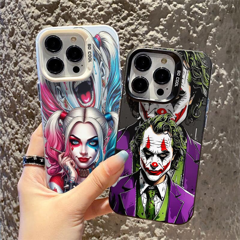 Capinha O Coringa Louco e a Arlequina para iPhone 11 12 13 xr xs max 14 15 16 17 pro max 14 15 plus 14 pro capa