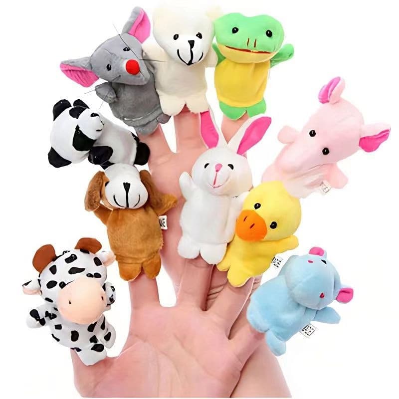 Brinquedos educativos de pelúcia, fantoches de dedo de animais, brinquedos educativos de pelúcia K7VT