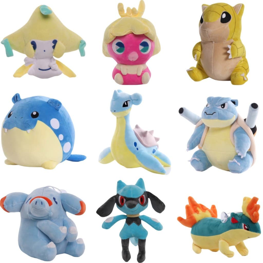 Pokemon Pikachu Pelúcia Blastoise Lapras Spheal Jirachi Sandshrew Phanpy Quilava Peluche Brinquedos Hobbies Presentes Re