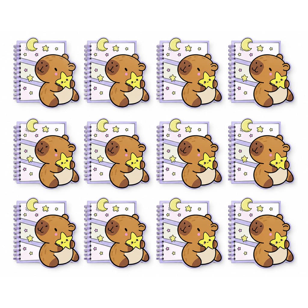 Kit 12 Unidades Mini Caderno Bloco De Anotação Astronauta Unicórnio Borboletas Capivara Lembrancinhas Sortida