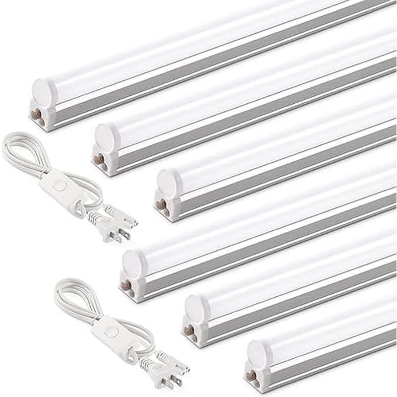 Barrina (6 Pacotes De Luminária Única Integrada LED T5 , 4 Pés , 2200lm , 6500K Branco Super Brilhante , Luz Utilitária
