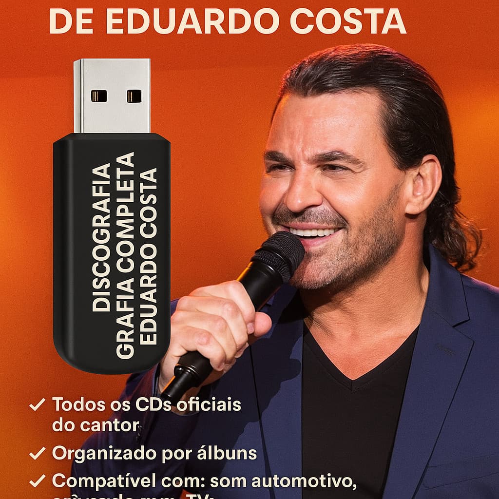 Usb Multimidia Personalizada - Combo - Eduardo Costa - Todos os Sucessos + Chaveiro + BÕNUS
