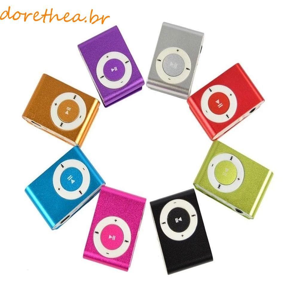 DORETHEA MP3 Player Mini Media À Prova D'água Walkman Metal Mirror Sport MP3