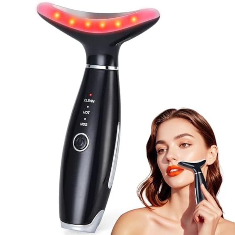 Massageador Facial LATME , Ferramenta Massageadora Para Pescoço , Massagem De 3 Modos Com Calor , Instrumento De Beleza