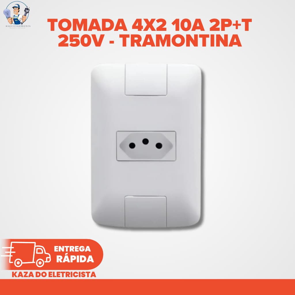 Tomada 4x2 10A 2P+T 250V Branca Tramontina Aria 57241/010