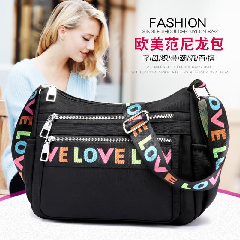 F bolsa feminina bolsa de pano novo estilo na moda Oxford pano All-Match bolsa de ombro bolsa de lona de náilon bolsa mã