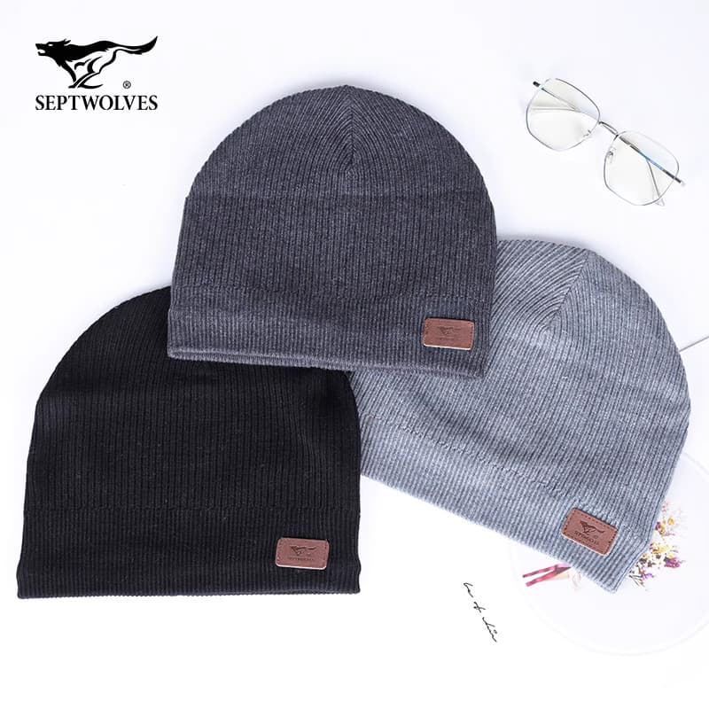 Sete lobos chapéus masculinos inverno na moda chapéus femininos moda quente outono inverno All-Match chapéus de lã de ma