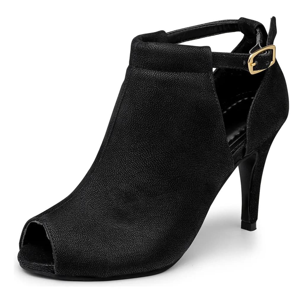 Sandália Feminina Fechada Ankle Boot Salto Alto
