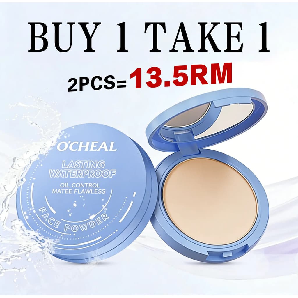 [COMPRE 1 LEVE 1] Pó Compacto, O'CHEAL, Longa Duração, À Prova D'Água, Fixador, Controle de Oleosidade, Embalagem Matte,