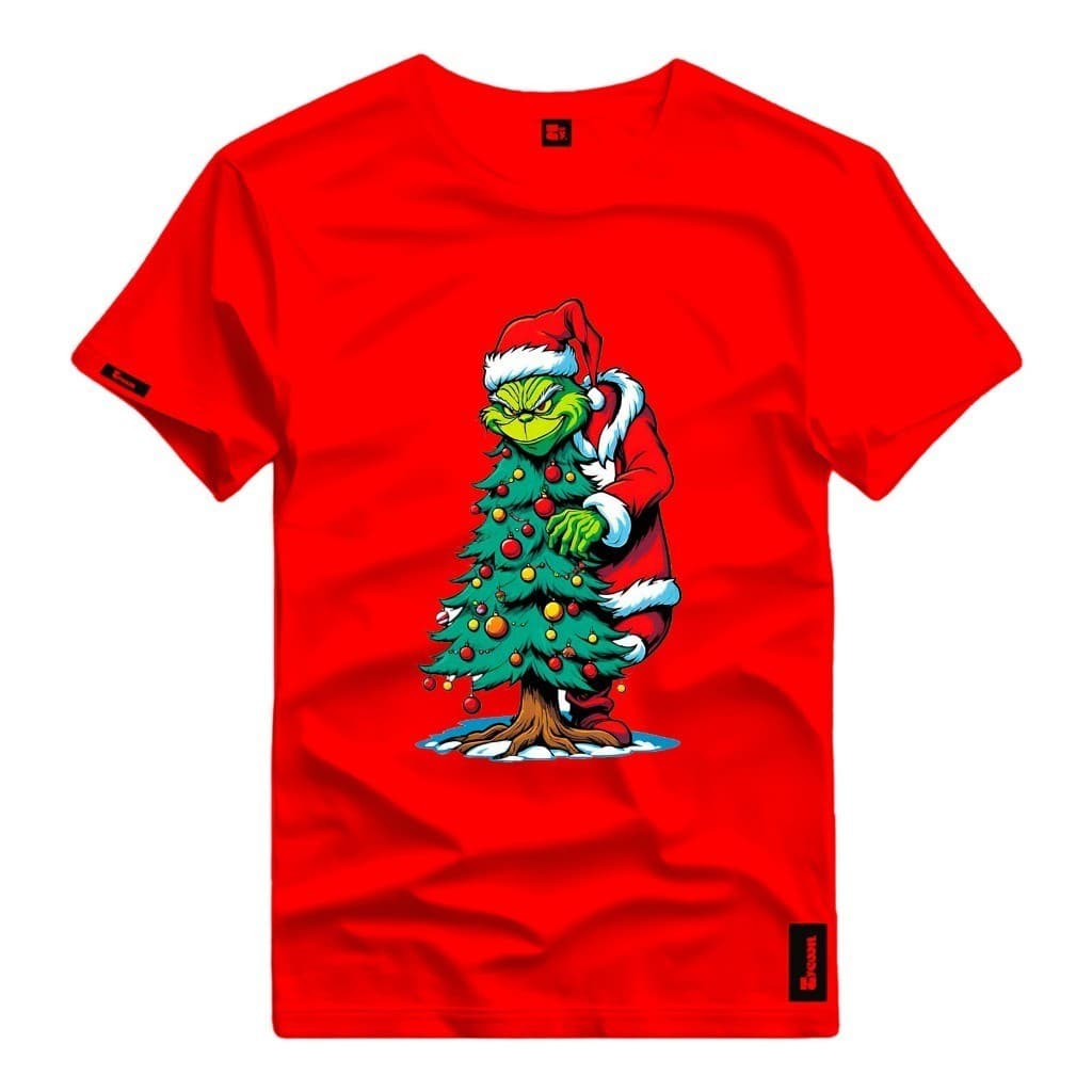Camiseta Casual 100% Algodão Premium Grinch Arvore De Natal Familia Lançamento 2024 Envio Imediato