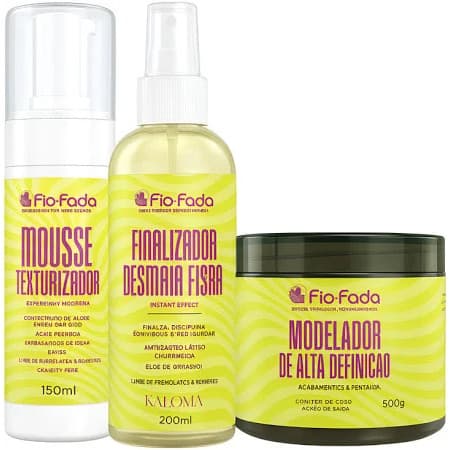 Kit de Finalizador Desmaia Fibra + Mousse Texturizador + Pomada Modeladora 500g- Fio De Fada