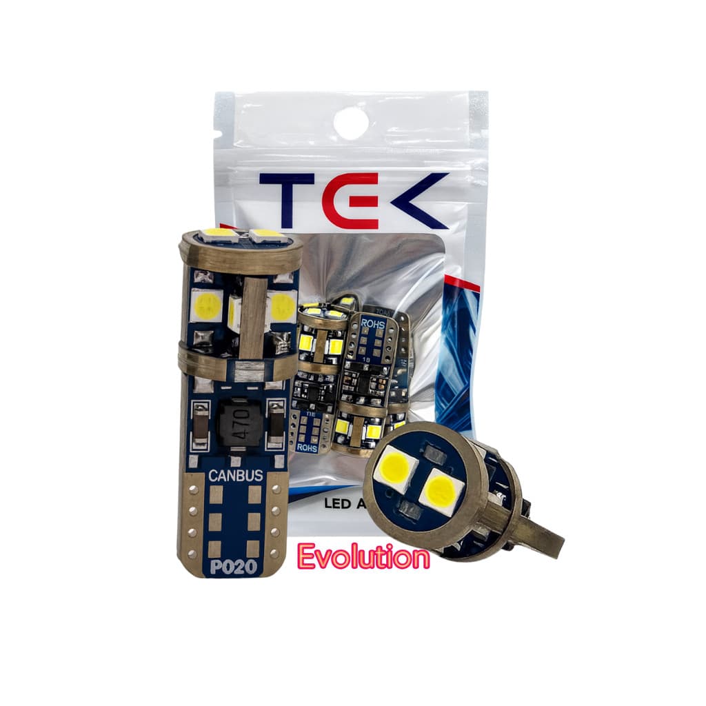 KIT 2 UNI e 10 UNI  lâmpada T10 Evolution 10 Led Cambus / Chanceller