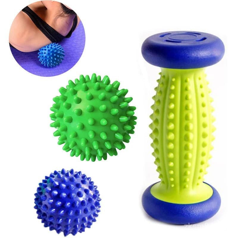 Rolo De Massagem Pés Bolas Espinhosas Para Fascite Plantar Circulação Do Pescoço Braço Traseiro
