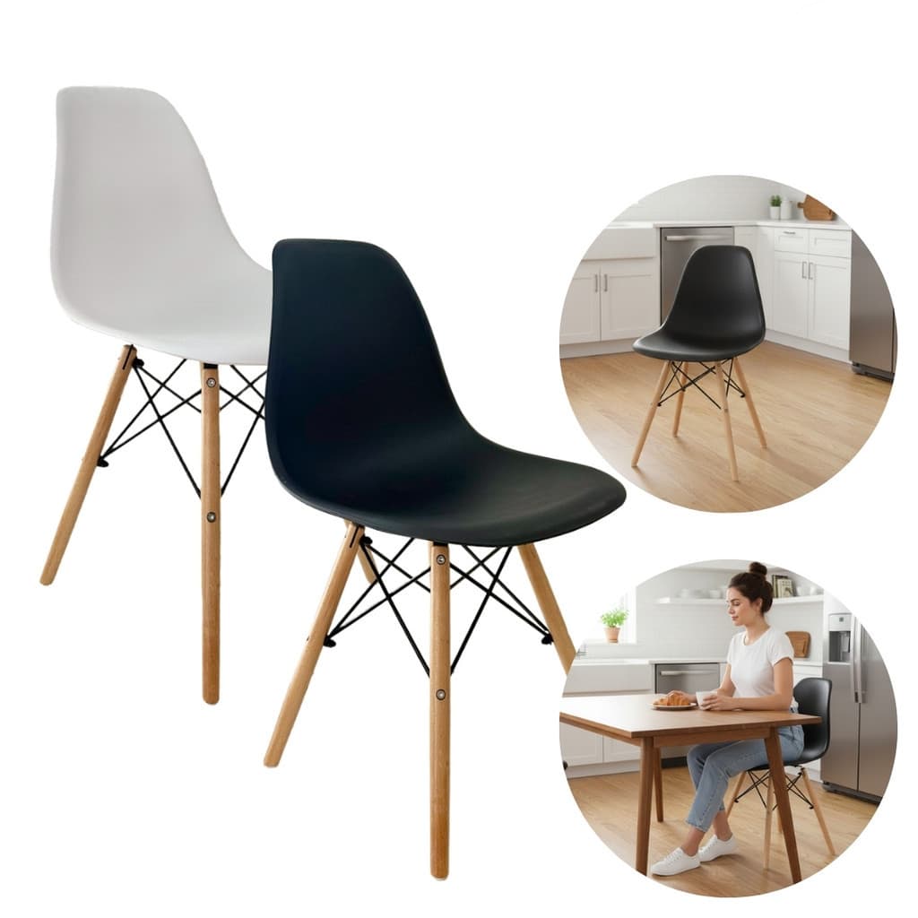 Kit 2 Cadeiras Eames Moderna – Estilo e Conforto para Sua Casa
