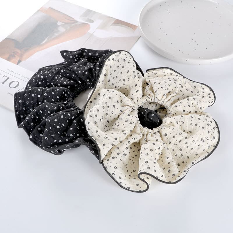 Estilo coreano elegante Super bonito Scrunchy laço de cabelo cabeça corda feminino Floral Oversized cabeça flor gravata
