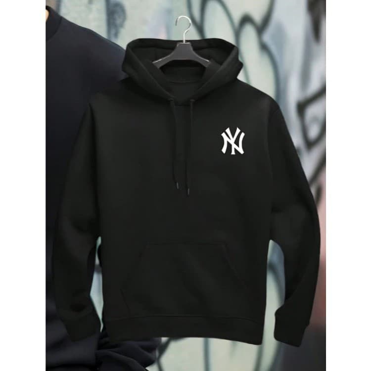 Moletom Canguru Unissex New York Estampa Flanelado Com Bolso Casual Algodão Frio Branco Masculino
