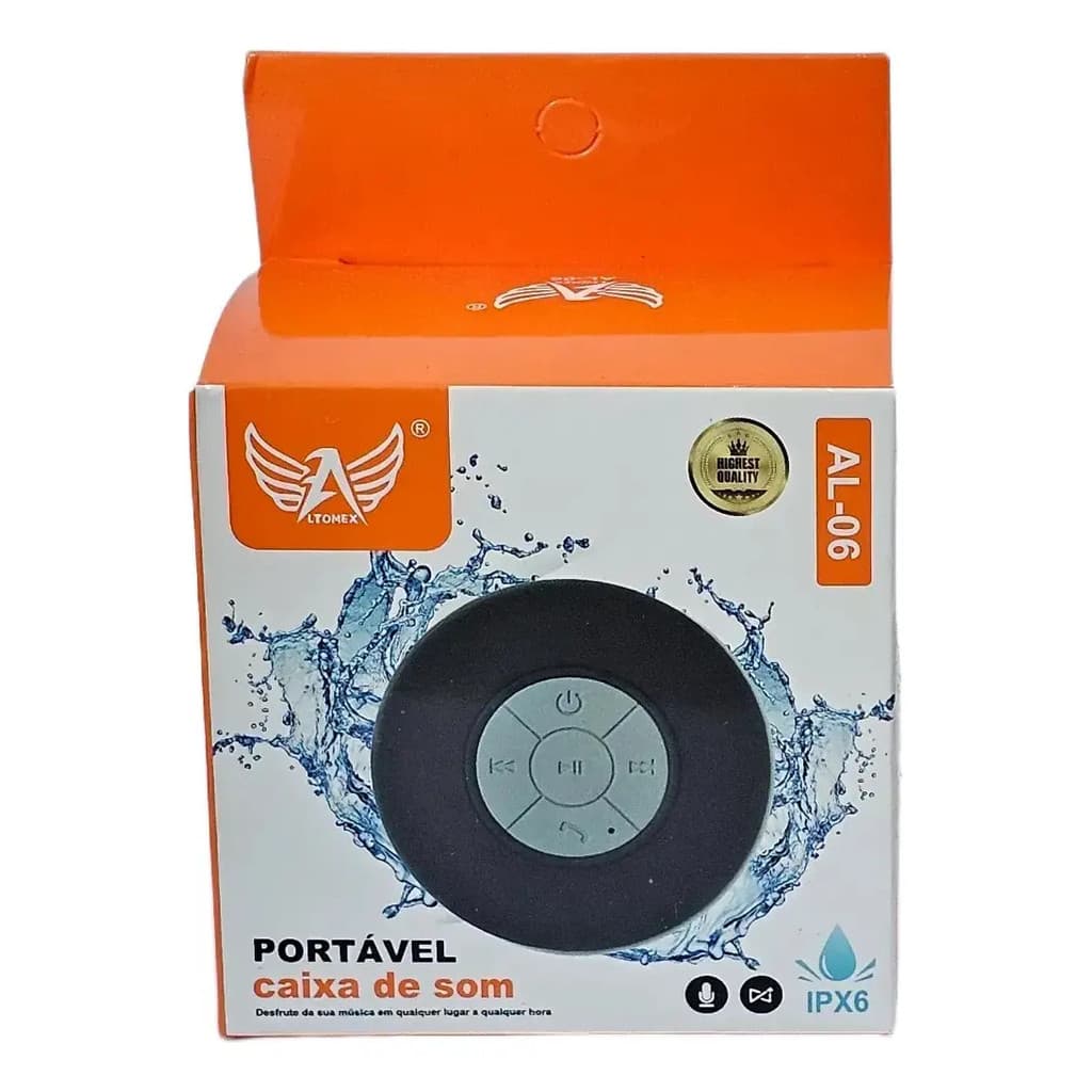Caixa Som Mini A Prova De Água Altomex Cor Branco AL-06
