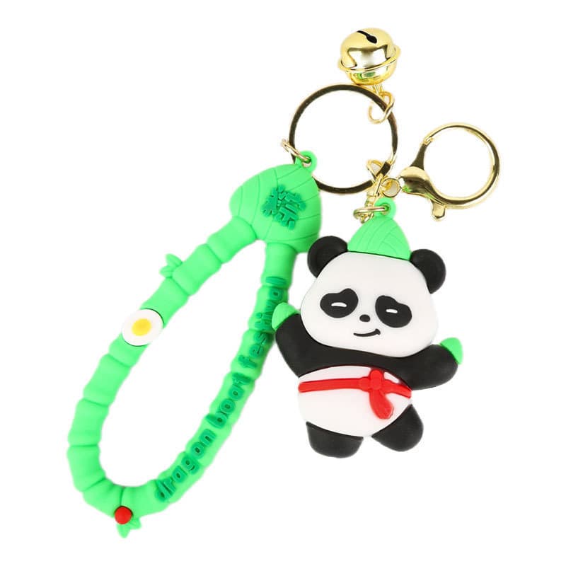 Bonito criativo dragão barco Festival dos desenhos animados Zongzi panda chaveiro panda boneca saco pingente garra máqui