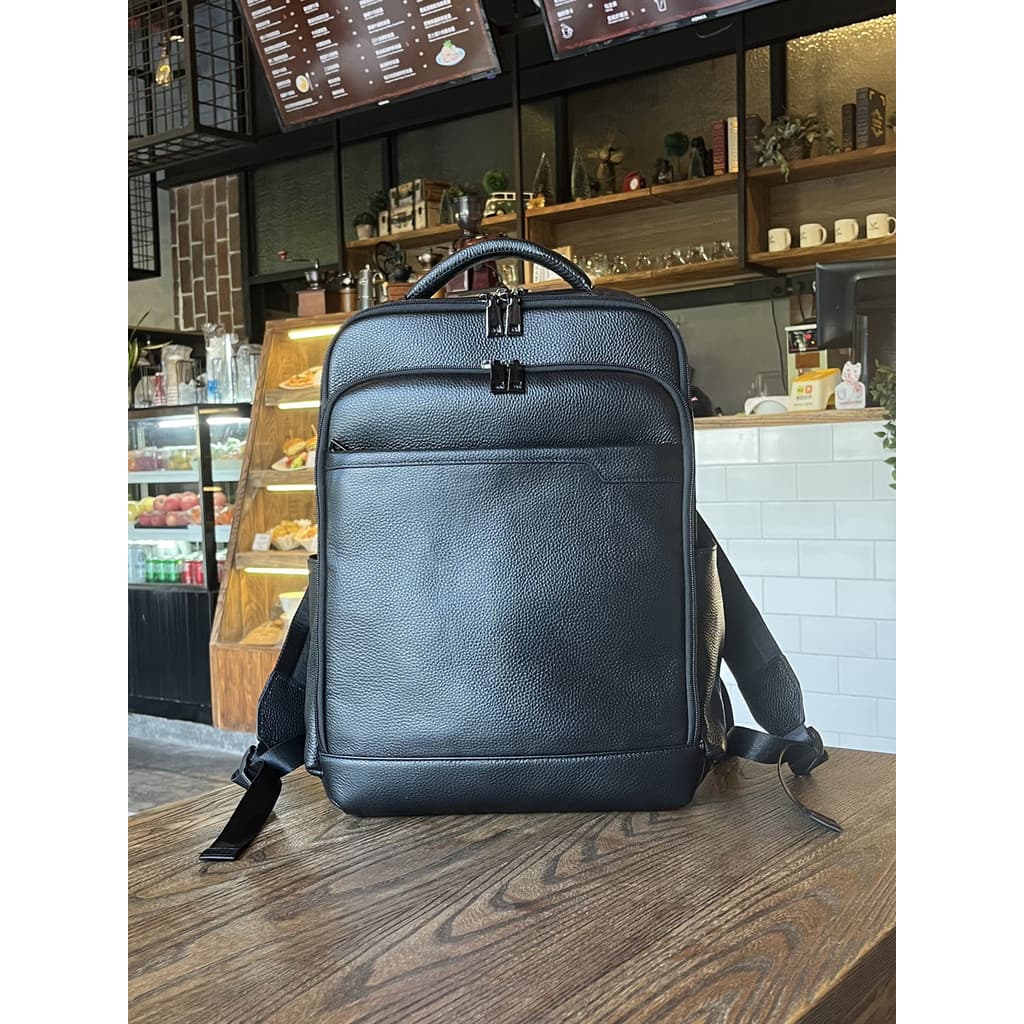 Wolf Road: Couro Genuíno Primeira Camada de Couro Multifuncional Business Commuter Mochila Grande Capacidade Mochila par