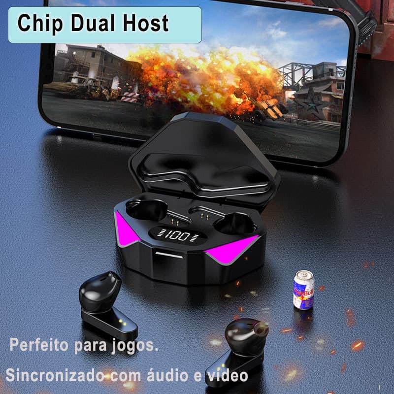 X15 Fone De Ouvido para Jogos Bluetooth 5.Tws Stereo Ultra Baixa Latency Gaming Headset Com Redução De Ruído