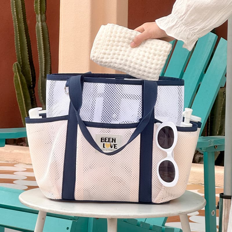Bolsa de praia portátil, grande capacidade, viagem, um ombro, bolsa de armazenamento, portátil, à beira-mar, natação, fé