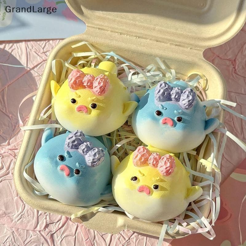 [GrandLarge] Bonito Angry Baiacu Diversão Squishy Brinquedos De Peixe De Pelúcia Antiestresse Taba Squishу Crianças Meni