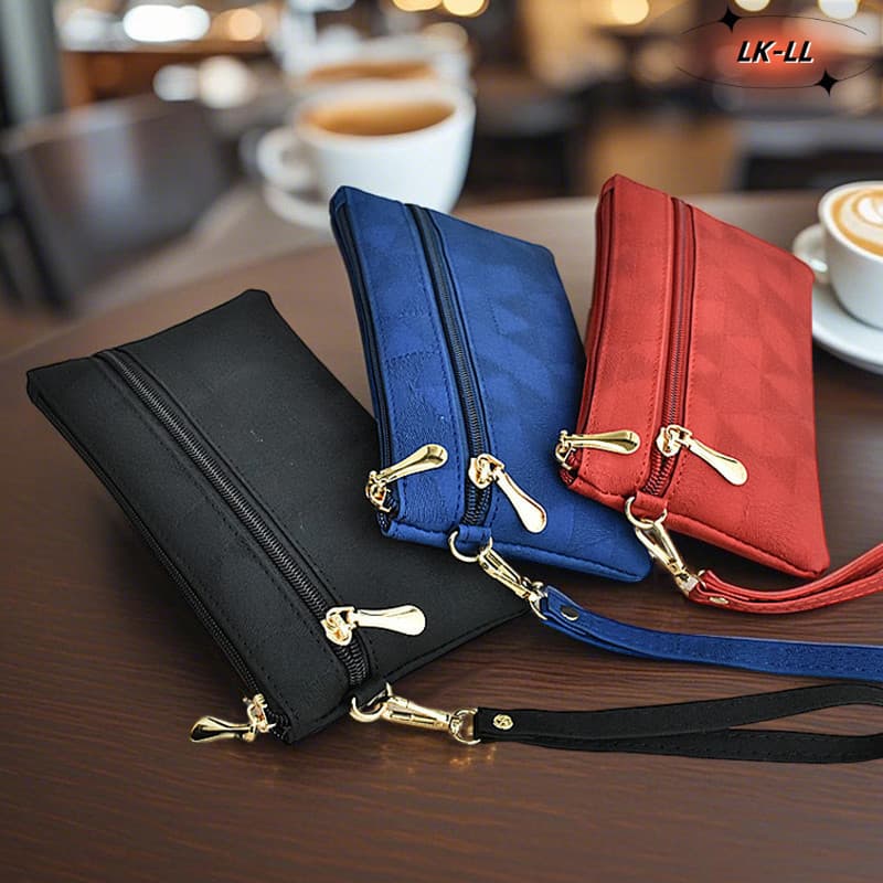 Bolsa Feminina Retro de Moda com Múltiplos Compartimentos e Zíper Bolsa Multifuncional Carteira Feminina FPLV